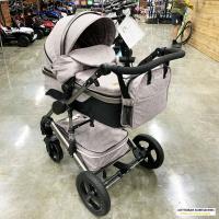 Коляска Luxmom 555 2в1 Коричневый лен (Бежевый)