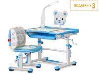 Mealux EVO Комплект мебели (столик + стульчик + ЛЭД лампа) Mealux EVO BD-04 New XL Teddy blue+Led