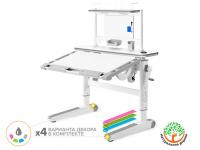 Mealux Детский стол Mealux Ergowood - L Multicolor+ полка BD P-17 W (арт.BD-810 WG/MC Energy + BD P-17 W)